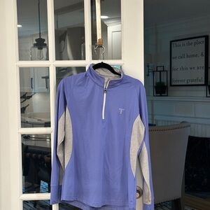 Periwinkle and Gray Quarter-Zip Pullover
